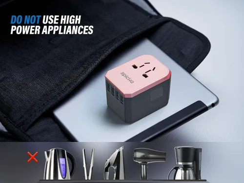 Miniatura 7 de EPICKA Adaptador de viaje universal, adaptador de enchufe de viaje europeo, adaptador de corriente internacional cargador mundial con USB-C y 4 Oro