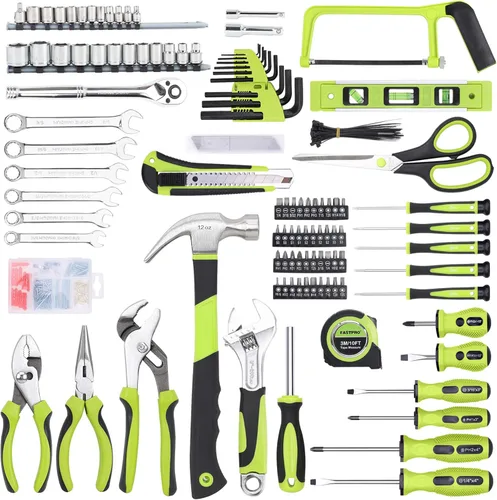 Miniatura 3 de FASTPRO Juego de herramientas para el hogar de 267 piezas, kit de herramientas de reparación para el hogar con bolsa de herramientas abierta de boca