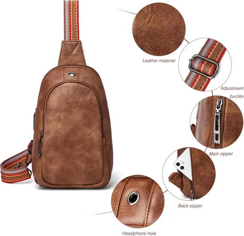 Miniatura 5 de Riñonera de cuero para mujer, bolsa cruzada de viaje de moda