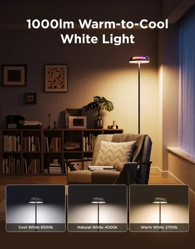 Miniatura 3 de Govee Uplighter - Lámpara de pie para sala de estar, proyector de ondulación RGBIC, lámpara de pie para dormitorio, compatible con SmartThings