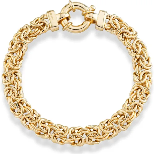 Miabella Pulsera bizantina clásica de plata de ley 925 italiana de 0.354 in para mujer, hecha a mano en Italia