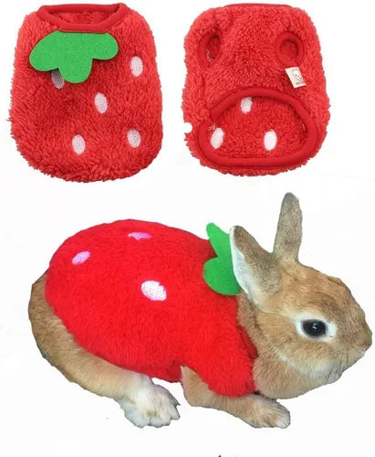 Miniatura 8 de ANIAC Ropa de conejo para conejos, chaleco cálido de gatito, camisa de forro polar XXXS para perro, camiseta acogedora para conejillo de indias