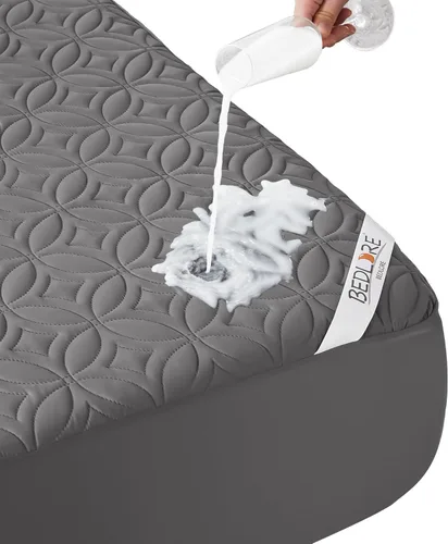 Miniatura 17 de BEDLORE Protector de colchón impermeable, protector de colchón de tamaño individual con bolsillo profundo de 6 a 15 pulgadas de profundidad, suave