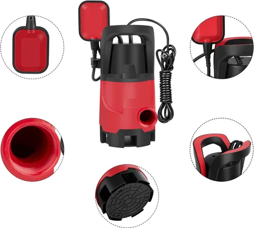 Miniatura 3 de Bomba de sumidero, bomba de agua eléctrica sumergible de 1 HP con interruptor de flotador automático de 3700 GPH para drenaje de piscina, bañera