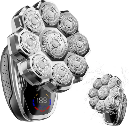 Miniatura 7 de Maquinilla de afeitar eléctrica para hombres, afeitadoras de cabeza para hombres calvos, afeitadoras eléctricas para hombres con afeitadora