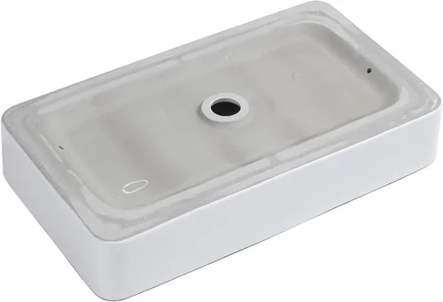 Miniatura 8 de Lordear Lavabo Rectangular de Baño Tipo Vasija 24X14 Pulgadas Lavabos de Baño Blancos de 24 Pulgadas con Borde Negro Lavabo de Cerámica Sobre
