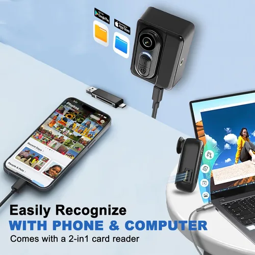 Miniatura 6 de Mini cámara corporal 4K – Cámara de acción deportiva para pulgar de 128 GB con audio, grabación de pecho manos libres, montaje en casco