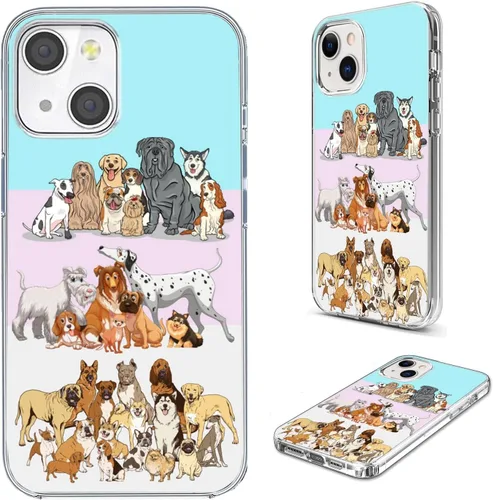 Miniatura 42 de Funda protectora completa a prueba de golpes, delgada, suave, TPU transparente, para iPhone 14/13 6.1, diseño de animales de dibujos animados