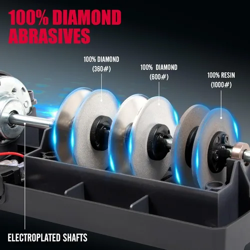 Miniatura 4 de BLACKBADGE Afilador de cuchillos eléctrico profesional para cuchillos de cocina, sistema de afilador de 3 etapas con abrasivos de diamante, afilado