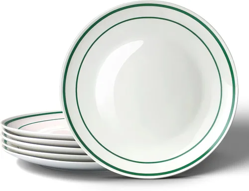 Miniatura 9 de YFWOOD Juego de 6 platos llanos de cerámica, juego de vajilla de cocina de 10.5 pulgadas, vajilla redonda contemporánea de porcelana, apta