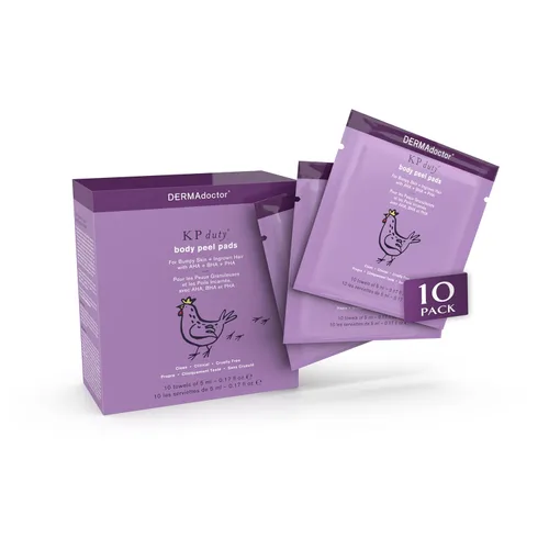 DERMAdoctor KP Bump Eraser Almohadillas extra fuertes para exfoliar el cuerpo para queratosis pilaris, acné corporal y piel áspera | Fórmula AHA +