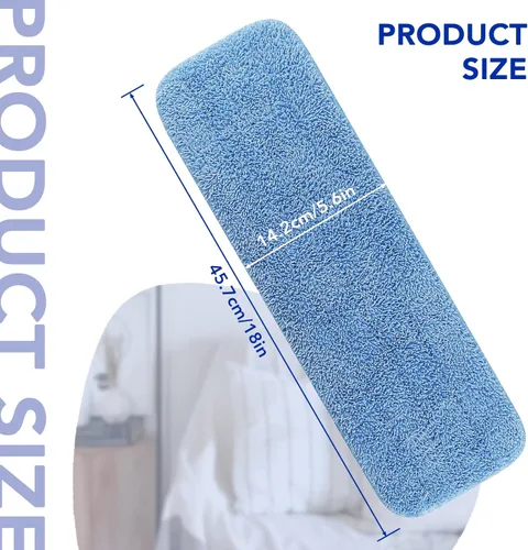 Miniatura 7 de Almohadillas de repuesto para trapeador Rubbermaid Commercial de 18 y 17 pulgadas, paquete de 10 repuestos reutilizables de limpieza comercial