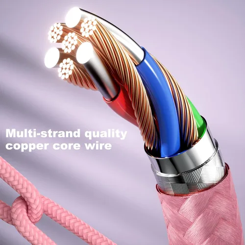 Miniatura 4 de Cargador para iPhone, 3 unidades de 10 pies, cables USB A a Lightning de 90 grados, certificado MFi, cable de carga rápida trenzado de nailon