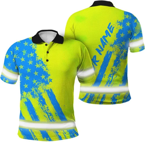 Miniatura 32 de Polo reflectante con bandera de camuflaje de alta visibilidad para hombres y mujeres, polo de seguridad para trabajo, patriótico Polo 03