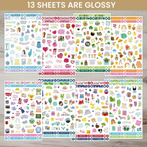 Miniatura 2 de bloom daily planners - Hojas de adhesivos para planificador mensual de celebraciones para decorar el calendario, planificar, álbumes de recortes