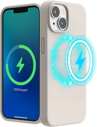 Miniatura 13 de SURPHY Funda magnética diseñada para iPhone 13 Mini, compatible con MagSafe (versión 2021 de 5.4 pulgadas), funda de silicona líquida con forro