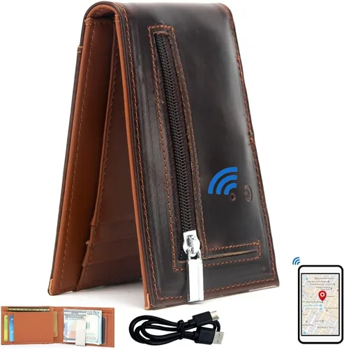 Miniatura 15 de Billetera rastreable para hombre, antipérdida, Bluetooth, rastreador y buscador, tarjeta de crédito (negro, 33)