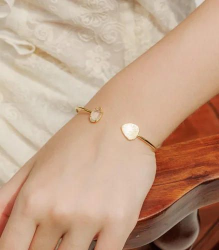 Miniatura 63 de OZEL - Pulseras para mujer, chapados en oro real de 18 quilates, pulseras de oro de cristal colorido para regalos