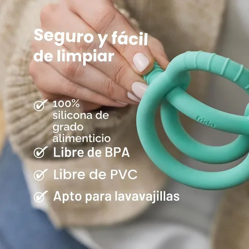 Miniatura 6 de Frida Baby Get-A-Grip - Mordedor de silicona para aliviar el dolor de dentición, sin BPA, juguetes de dentición de grado alimenticio para bebés