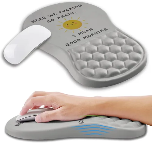 Miniatura 18 de Alfombrilla ergonómica para mouse con soporte de muñeca con espuma viscoelástica, almohadilla de masaje para aliviar el dolor del túnel carpiano