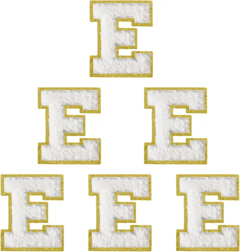 Miniatura 141 de 6 piezas de parches de letras de chenilla autoadhesivas, parches de letras preppy de 2 pulgadas para bolsos, ropa y sombreros, grandes pegatinas