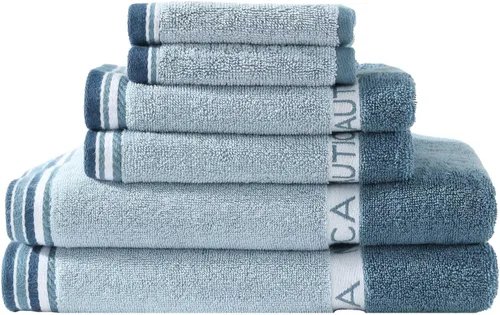 Nautica - Toallas de baño, toallas de algodón de felpa 100% suaves y absorbentes con bucles de hilo teñido, toallas de baño de peso medio (Belle