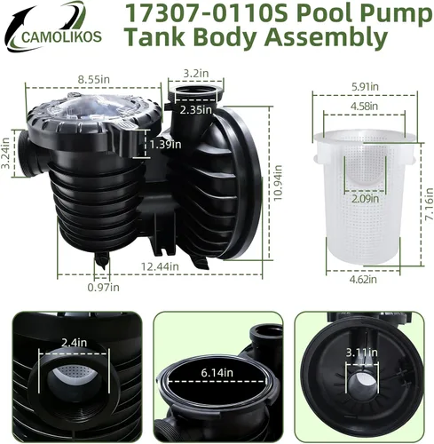 Miniatura 2 de 17307-0110S Conjunto de cuerpo de tanque de bomba de piscina se adapta a Pentair Sta-Rite IntelliPro VS 3050 Bombas Serie Max-E-Pro Conjunto