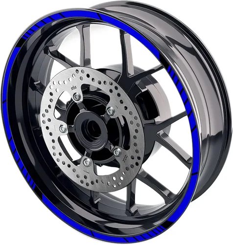 Miniatura 19 de MC MOTOPARTS Pegatinas de llanta exterior de 17 pulgadas C02B compatibles con YZF R125 MT125 MT07 MT10 MT25 FZ25 MT03 (azul)