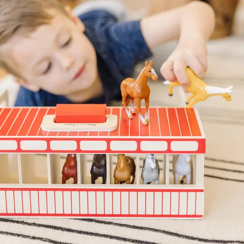 Miniatura 4 de Establo de madera de juguete con 8 caballos, de Melissa & Doug