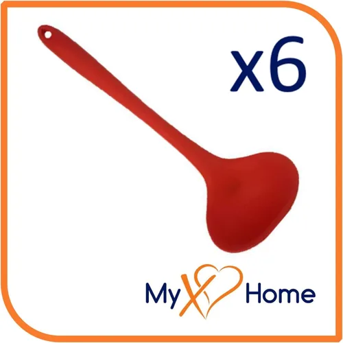 Miniatura 2 de Cucharón de silicona roja de 8 pulgadas (6 cucharones) de MyXOHome