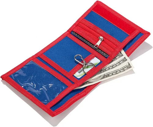 Miniatura 5 de Leyeve Trifold Canvas al aire libre encantadora de la historieta de la cartera para los niños - Santa Claus, Sharks, Billetera triple