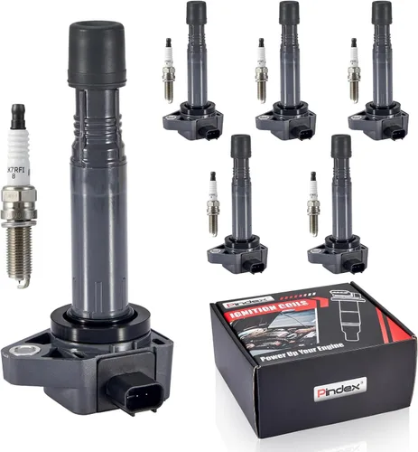 Miniatura 13 de Pindex Paquete de 4 Bobinas de Encendido UF581 y Bujías de Iridio Kits de Paquete de Bobinas Compatible con Honda Fit 2007 2008 1.5L L4 30520PWC501