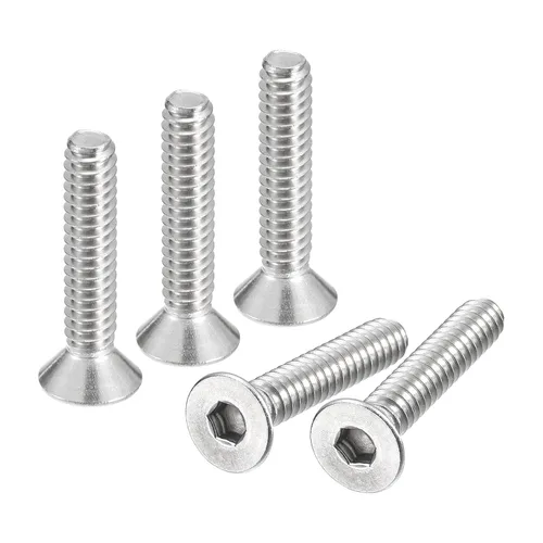 Miniatura 23 de Uxcell tornillos de cabeza avellanada plana #8-32x1-1/2, 10 unidades de tornillos de cabeza plana con rosca completa de acero inoxidable 304