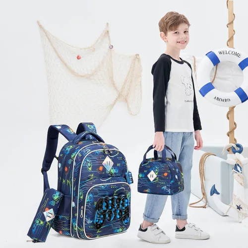 Miniatura 6 de Meetbelify Mochila para niñas de primaria preescolar para niños de la lonchera para la escuela