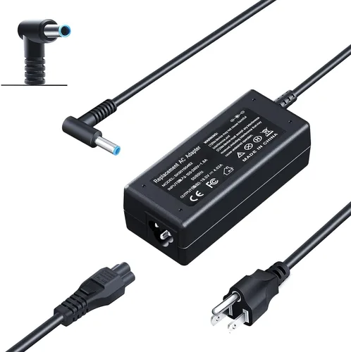 Blue Tip - Repuesto de 65 W para cargador de portátil HP compatible con HP Pavilion x360 14 15 17, Envy 13 15 X360, Elitebook 840 G5, ProBook