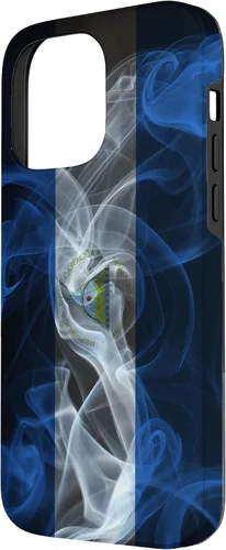 Miniatura 2 de iPhone 14 Pro Max Smoky Nicaragua Flag - Funda de orgullo nicaragüense estilo humo