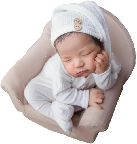 Miniatura 17 de Moda recién nacido niños niñas bebé sesión de fotos accesorios trajes ganchillo ropa sombrero de cola larga pantalones accesorios de fotografía
