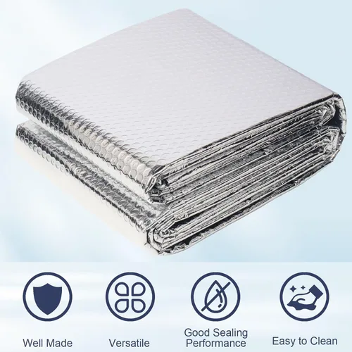 Miniatura 3 de Aislamiento de lámina de burbuja reflectante doble de espuma, 23.6 pulgadas X 20 pies, barrera radiante de aislamiento térmico de lámina de aluminio