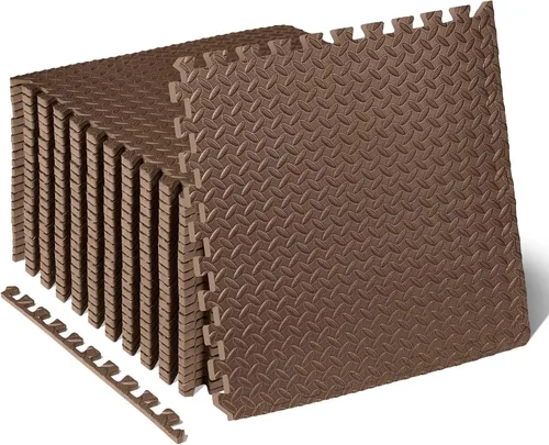Miniatura 23 de ProsourceFit - Tapete de ejercicio tipo rompecabezas de ½ pulgada, losetas de espuma EVA entrelazadas para gimnasio en casa, para niños, crema, 24 x