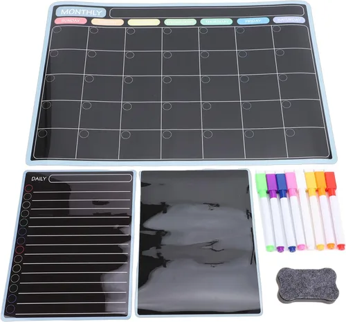 Miniatura 2 de 3 in 1 Magnetic Dry Erase Board Planner Set, with 8 Color Markers, Eraser, for Fridge