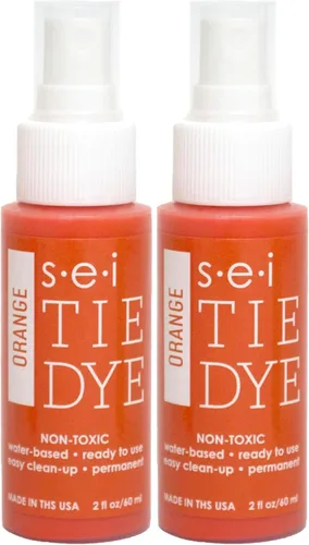 Miniatura 40 de S.E.I. Botella de spray de teñido anudado de caléndula: 2 oz. Spray de tinte de tela no tóxico, tinte permanente para ropa DIY, One Step