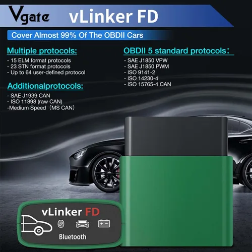 Miniatura 4 de Vgate vLinker FD Bluetooth3.0 OBD2 escáner para FORScan herramienta de diagnóstico fijo lector de código de coche para Android y Windows