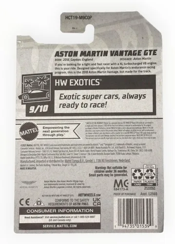 Miniatura 2 de Hot Wheels 2022 - Aston Martin Vantage GTE - HW Exotics 9/10 - 238/250 - Mint/NrMint - Envíos de burbujas envueltas en una caja