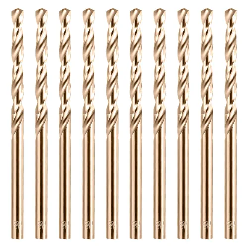Juego de brocas de cobalto de 4.2mm - 10 piezas, brocas de torsión M35 con vástago recto, brocas de acero de alta velocidad de 4.2mm para taladrar
