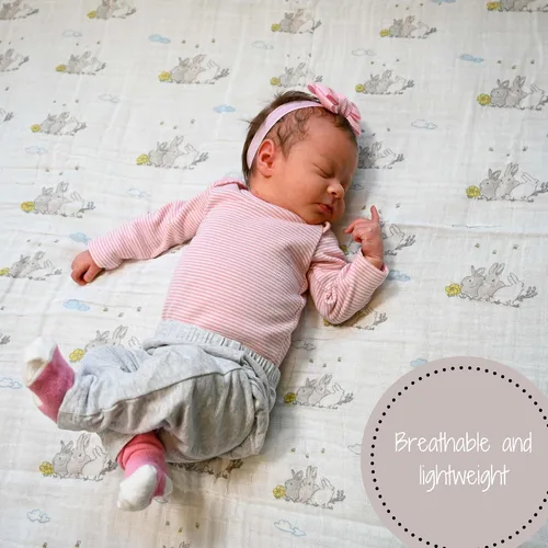 Miniatura 6 de LollyBanks Manta para envolver al bebé, manta de muselina 100% algodón para niños y niñas, grande de 47 x 47 pulgadas, mantas suaves y transpirables
