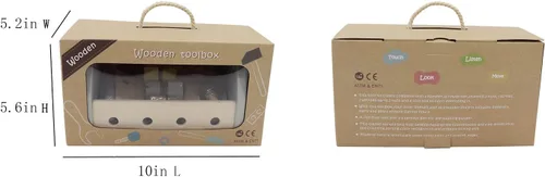 Miniatura 8 de Montessori Herramientas de madera para niños pequeños, construcción educativa, juegos de juguetes para niños, caja de juego preescolar con tablero