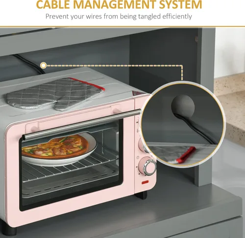 Miniatura 5 de HOMCOM Armario de cocina, gabinete de despensa de 70 pulgadas con puerta enmarcada de vidrio, armario de almacenamiento con estantes ajustables