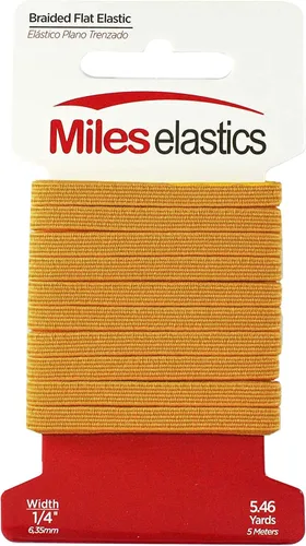 Miniatura 5 de Miles - Elástico plano trenzado, elástico, fuerte elástico, costura elástica, 1/4 pulgadas (0.250 in) por 5,46 yardas (16.4 ft), fuerte elástico
