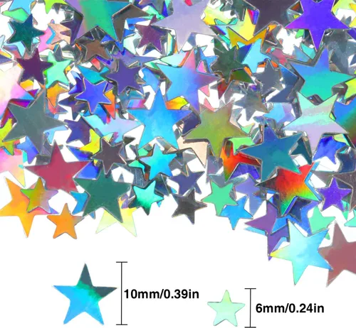Miniatura 2 de Hestya Confeti de 60 g de estrella con purpurina, confeti de mesa de papel metálico para Navidad, fiesta, boda, festival, decoraciones