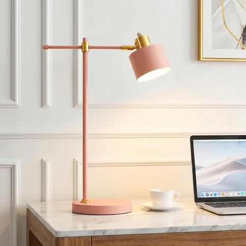 Miniatura 14 de OYEARS Lámpara de escritorio moderna de 22.2 pulgadas, lámpara de mesa de metal con bombilla LED, lámparas de lectura ajustables para sala de estar